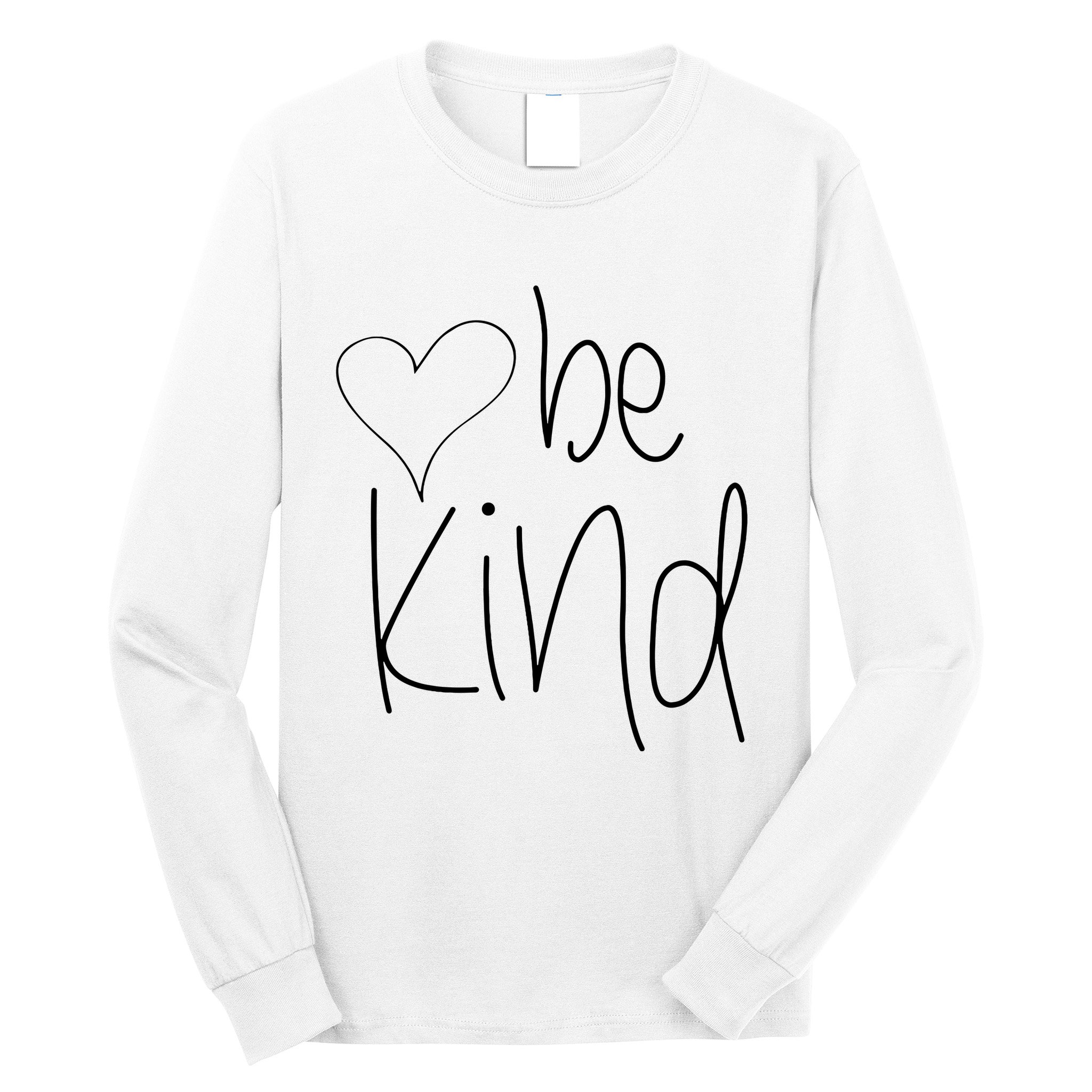 Be Kind Heart Love Blessed Grateful Long Sleeve Shirt