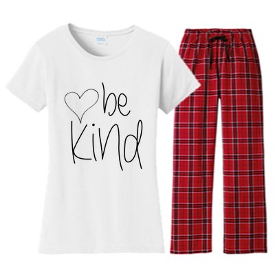 Be Kind Heart Love Blessed Grateful Women's Flannel Pajama Set