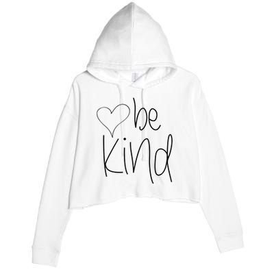 Be Kind Heart Love Blessed Grateful Crop Fleece Hoodie