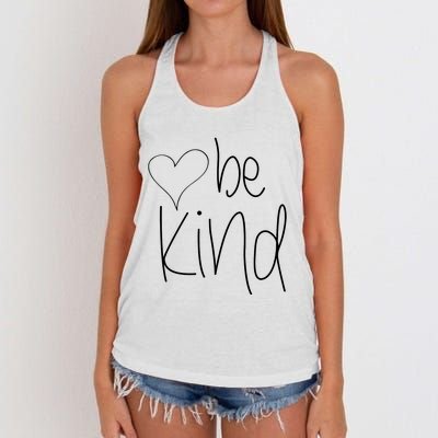 Be Kind Heart Love Blessed Grateful Women's Knotted Racerback Tank