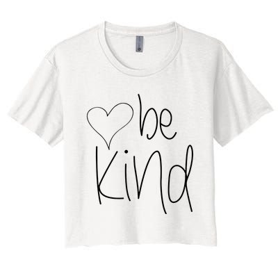 Be Kind Heart Love Blessed Grateful Women's Crop Top Tee