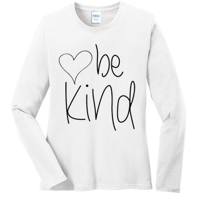 Be Kind Heart Love Blessed Grateful Ladies Long Sleeve Shirt