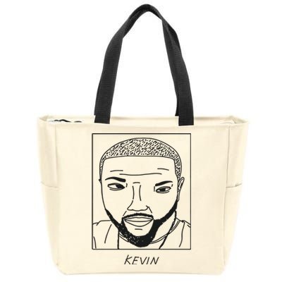 BadlyDrawnCelebsShop Kevin Hart Zip Tote Bag