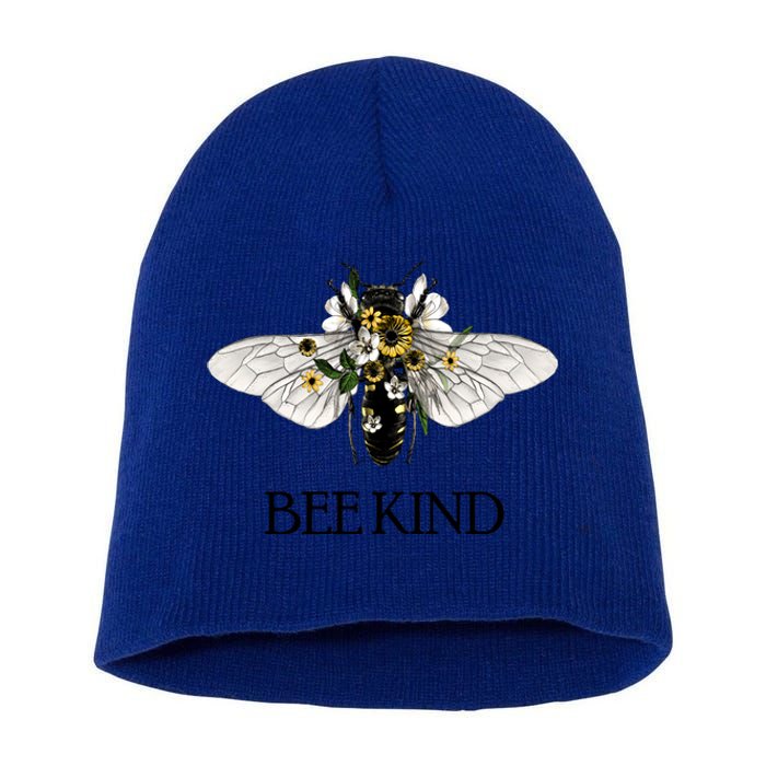 Bee Kind Help Preserve Them Save Our Bees Graphic Gift Short Acrylic Beanie