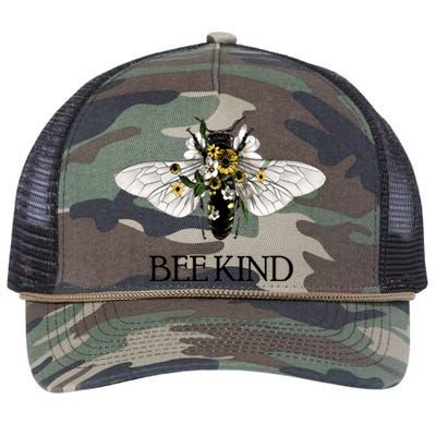 Bee Kind Help Preserve Them Save Our Bees Graphic Gift Retro Rope Trucker Hat Cap