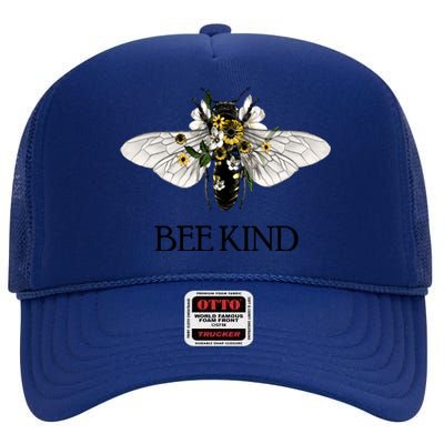 Bee Kind Help Preserve Them Save Our Bees Graphic Gift High Crown Mesh Back Trucker Hat