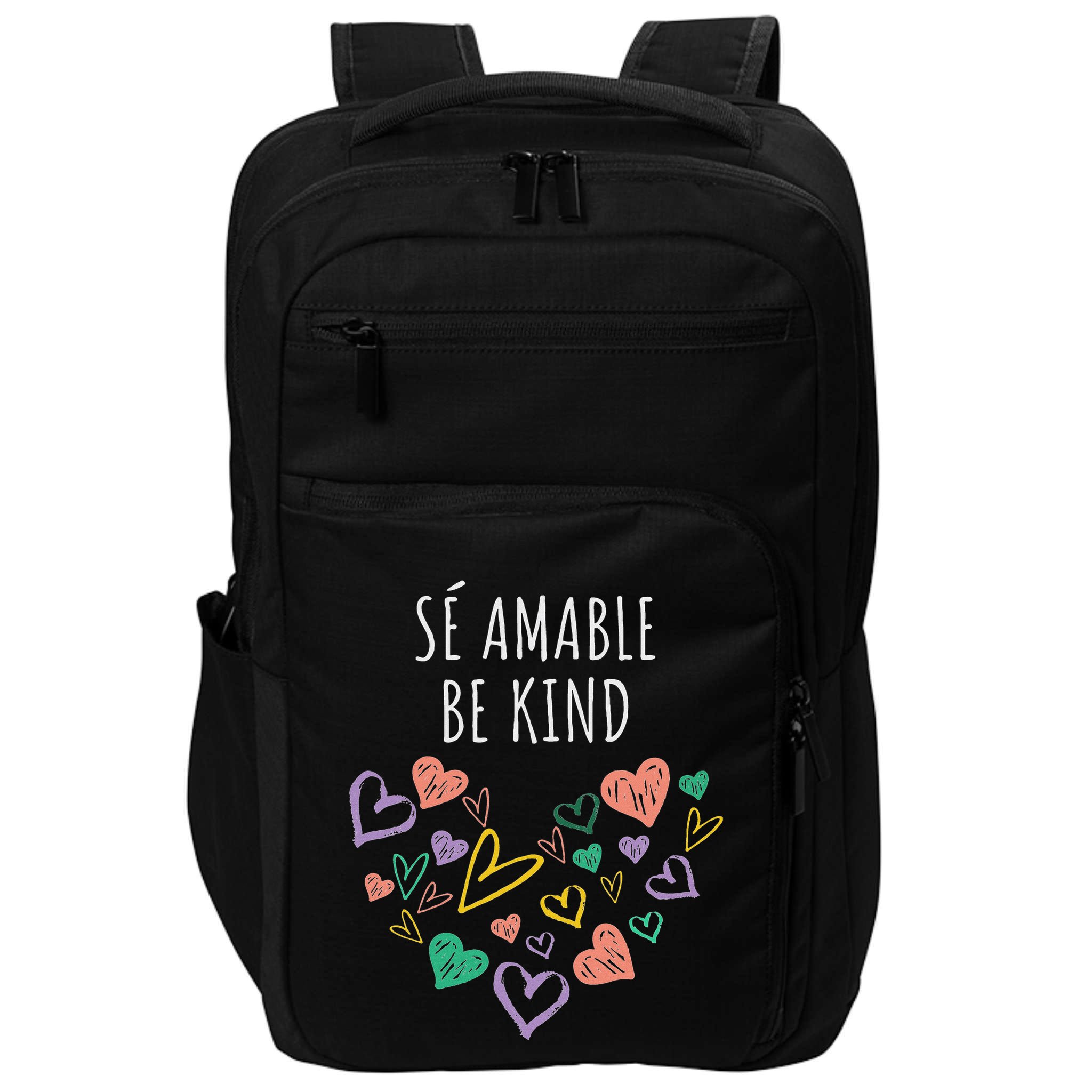 Be Kind In Spanish Se Amable Hearts Women And Girl Inspiring Impact Tech Backpack