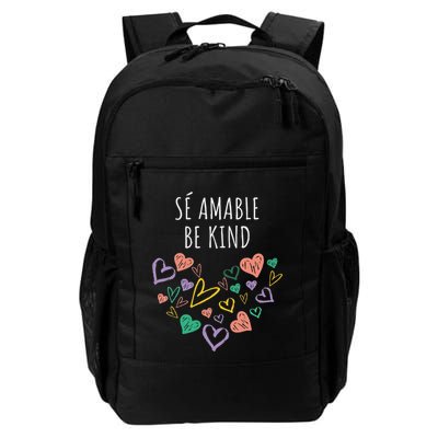 Be Kind In Spanish Se Amable Hearts Women And Girl Inspiring Backpack