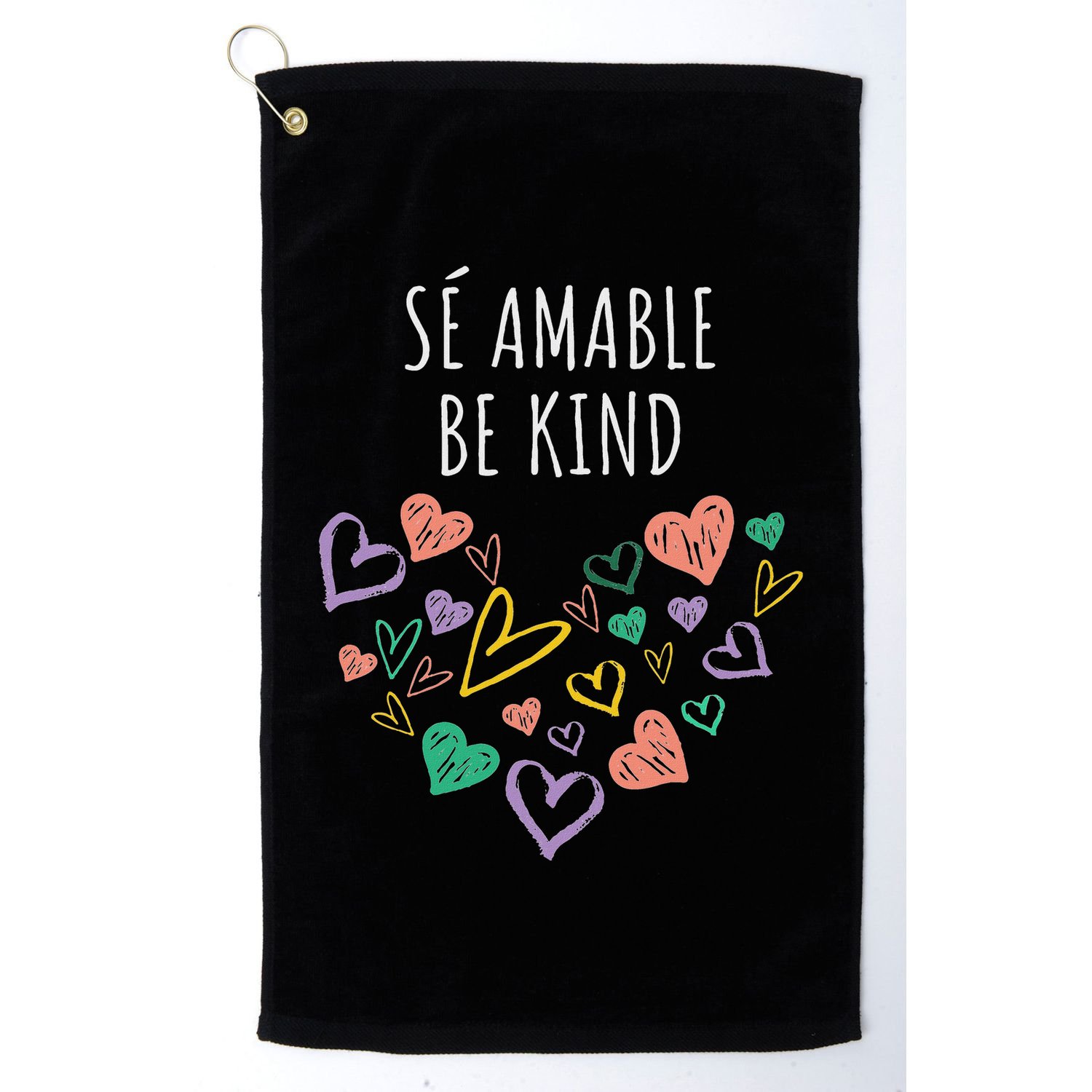 Be Kind In Spanish Se Amable Hearts Women And Girl Inspiring Golf Towel