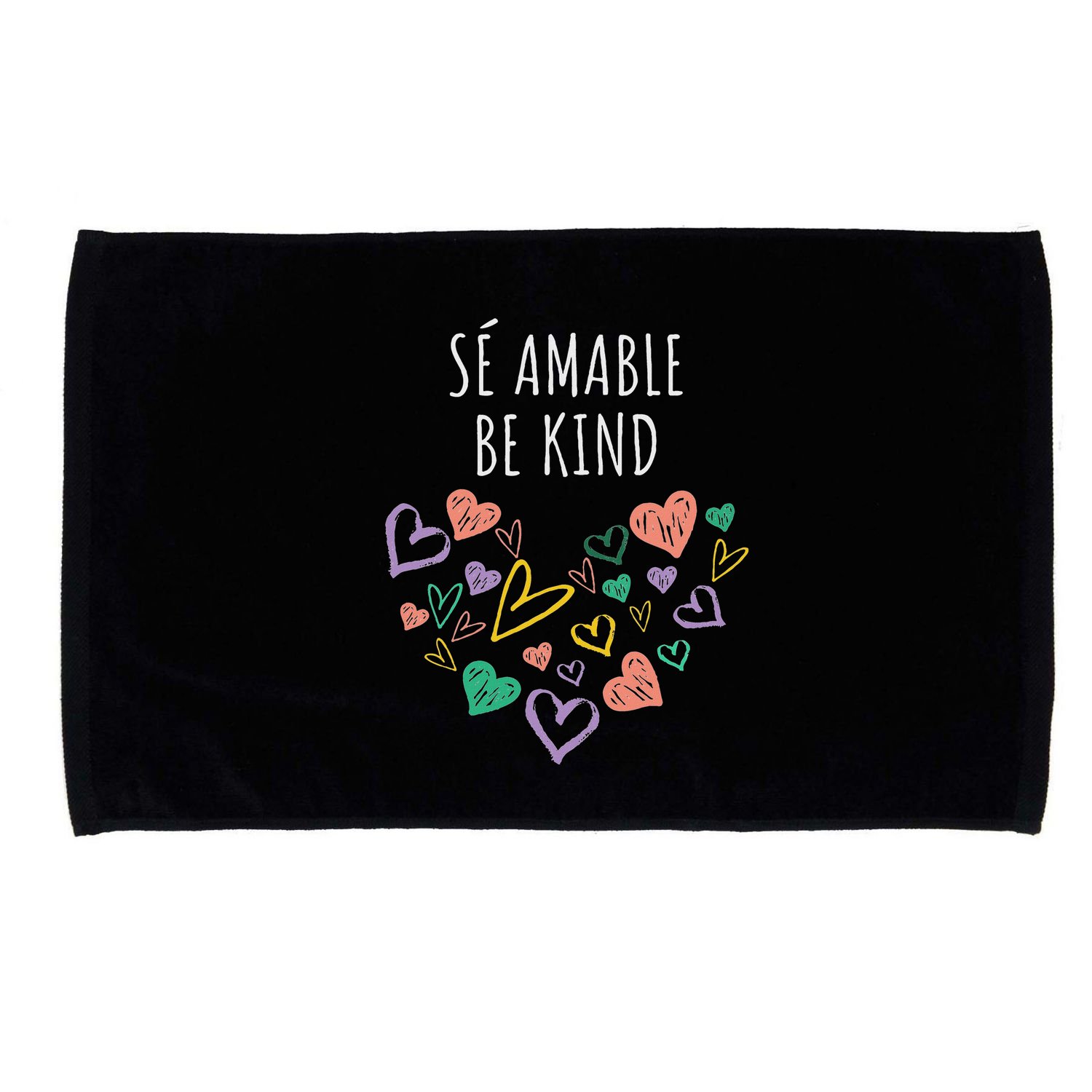 Be Kind In Spanish Se Amable Hearts Women And Girl Inspiring Microfiber Hand Towel