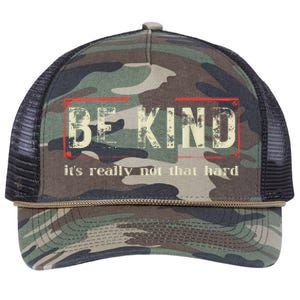 Be Kind ItS Really Not That Hard Retro Rope Trucker Hat Cap