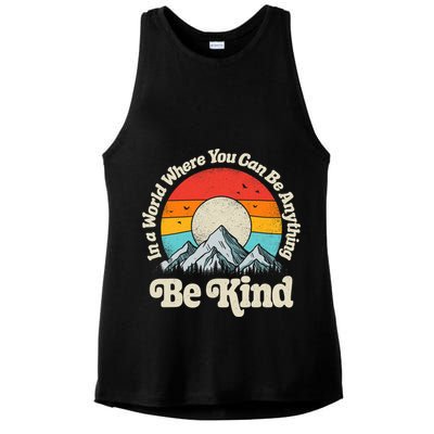Be Kind In A World Where You Can Be Anything Kindness Retro Ladies PosiCharge Tri-Blend Wicking Tank