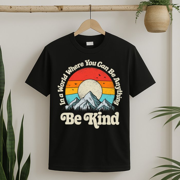 Be Kind In A World Where You Can Be Anything Kindness Retro T-Shirt