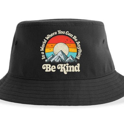Be Kind In A World Where You Can Be Anything Kindness Retro Sustainable Bucket Hat