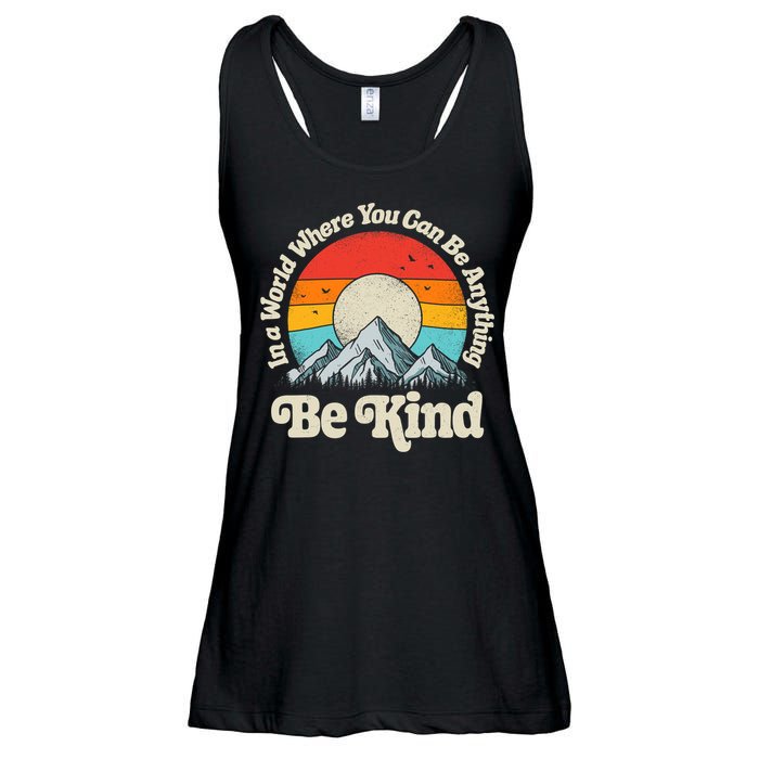 Be Kind In A World Where You Can Be Anything Kindness Retro Ladies Essential Flowy Tank