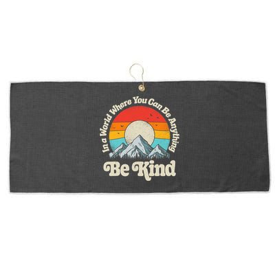 Be Kind In A World Where You Can Be Anything Kindness Retro Large Microfiber Waffle Golf Towel