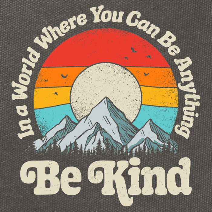 Be Kind In A World Where You Can Be Anything Kindness Retro Cotton Canvas Backpack