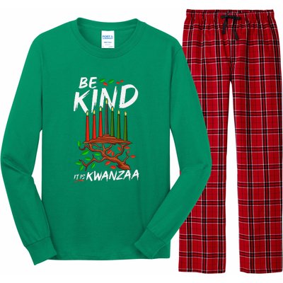 Be Kind It's Kwanzaa Celebrate The Principles Of Kwanzaa Long Sleeve Pajama Set