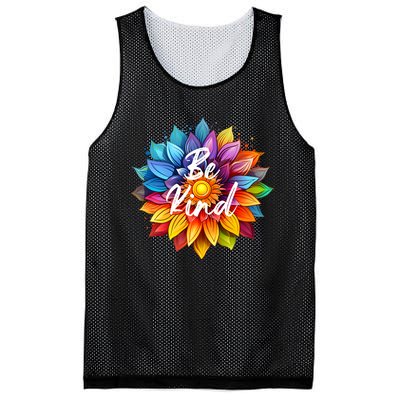 Be Kind In A Colorful Sunflower Mesh Reversible Basketball Jersey Tank