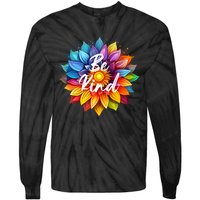 Be Kind In A Colorful Sunflower Tie-Dye Long Sleeve Shirt