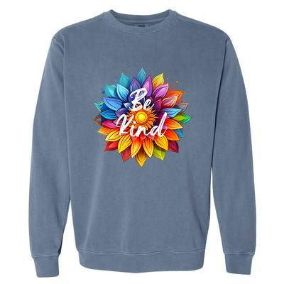 Be Kind In A Colorful Sunflower Garment-Dyed Sweatshirt