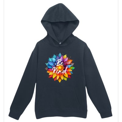 Be Kind In A Colorful Sunflower Urban Pullover Hoodie