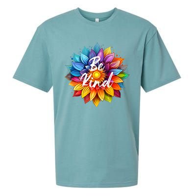 Be Kind In A Colorful Sunflower Sueded Cloud Jersey T-Shirt