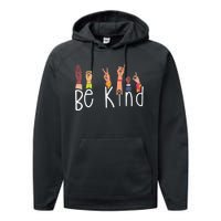 Be Kind Interpreter ASL Teacher Hand Sign Language Performance Fleece Hoodie