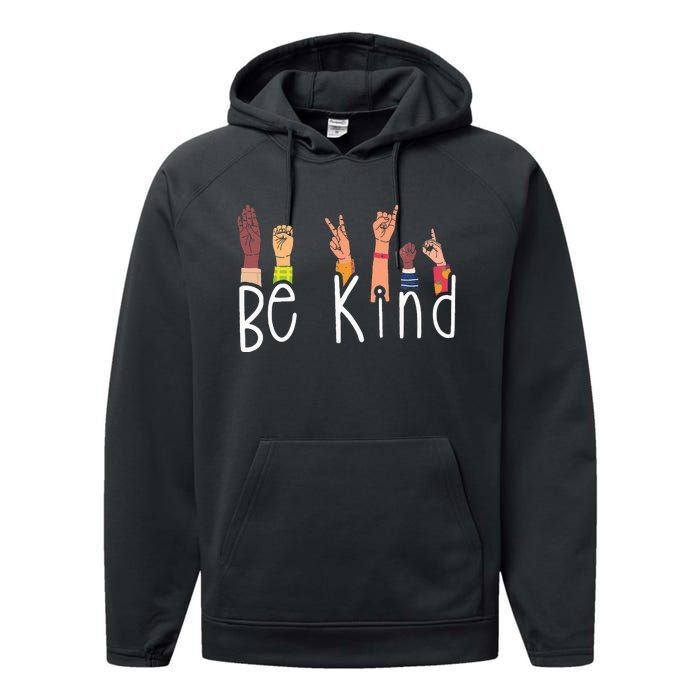 Be Kind Interpreter ASL Teacher Hand Sign Language Performance Fleece Hoodie