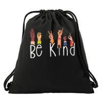 Be Kind Interpreter ASL Teacher Hand Sign Language Drawstring Bag