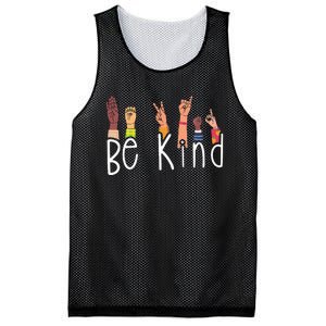 Be Kind Interpreter ASL Teacher Hand Sign Language Mesh Reversible Basketball Jersey Tank