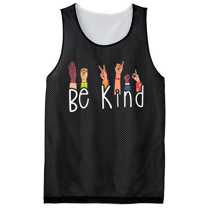 Be Kind Interpreter ASL Teacher Hand Sign Language Mesh Reversible Basketball Jersey Tank