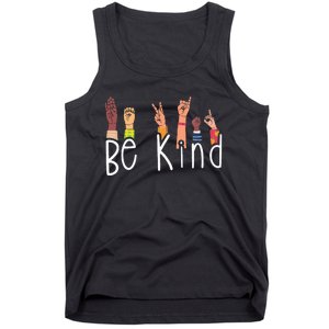 Be Kind Interpreter ASL Teacher Hand Sign Language Tank Top