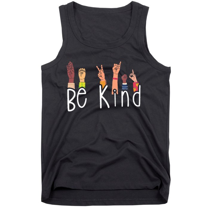 Be Kind Interpreter ASL Teacher Hand Sign Language Tank Top