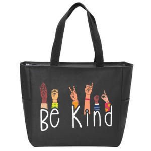 Be Kind Interpreter ASL Teacher Hand Sign Language Zip Tote Bag