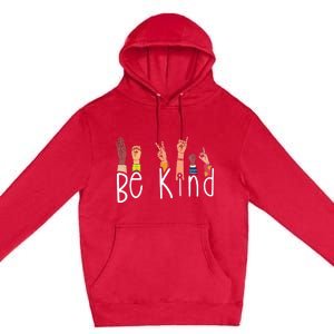 Be Kind Interpreter ASL Teacher Hand Sign Language Premium Pullover Hoodie