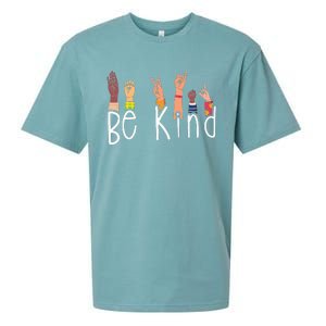 Be Kind Interpreter ASL Teacher Hand Sign Language Sueded Cloud Jersey T-Shirt