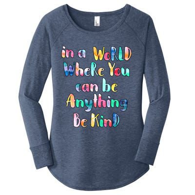 Be Kind In A World Where You Can Be Anything Autism Gift Women's Perfect Tri Tunic Long Sleeve Shirt