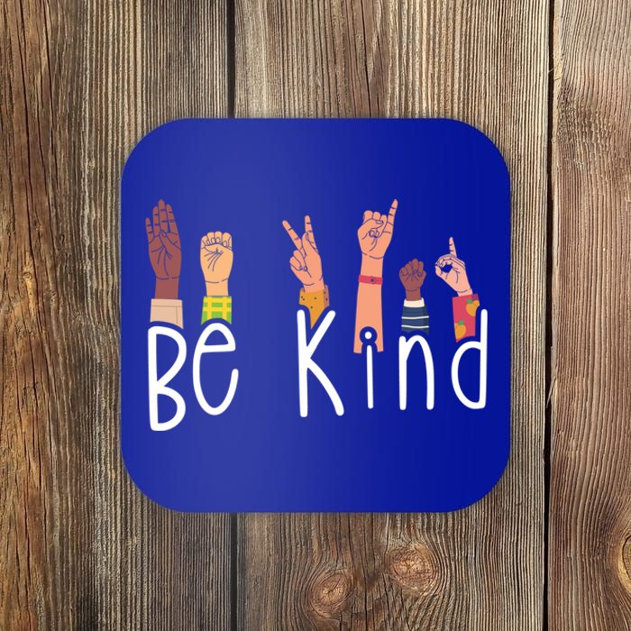 Be Kind Interpreter Asl Teacher Hand Sign Language Gift Coaster