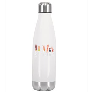 Be Kind Interpreter Asl Teacher Hand Sign Language Gift Stainless Steel Insulated Water Bottle