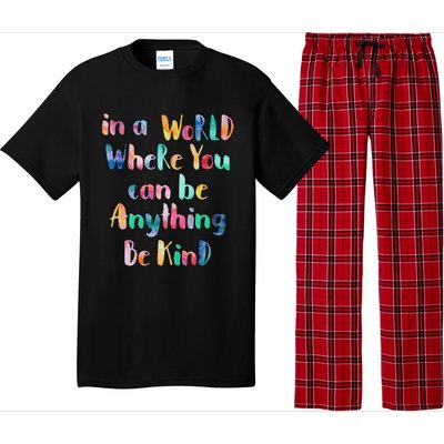 Be Kind In A World Where You Can Be Anything Autism Gift Pajama Set