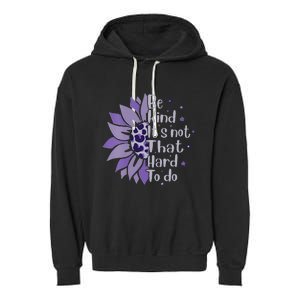 Be Kind It's Not That Hard To Do Sunflower Leopard Print Garment-Dyed Fleece Hoodie