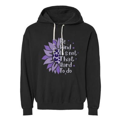 Be Kind It's Not That Hard To Do Sunflower Leopard Print Garment-Dyed Fleece Hoodie