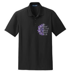 Be Kind It's Not That Hard To Do Sunflower Leopard Print Dry Zone Grid Polo