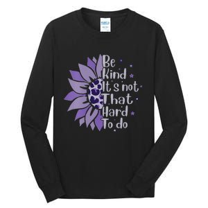 Be Kind It's Not That Hard To Do Sunflower Leopard Print Tall Long Sleeve T-Shirt