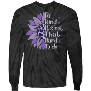 Be Kind It's Not That Hard To Do Sunflower Leopard Print Tie-Dye Long Sleeve Shirt