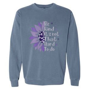 Be Kind It's Not That Hard To Do Sunflower Leopard Print Garment-Dyed Sweatshirt