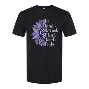 Be Kind It's Not That Hard To Do Sunflower Leopard Print Softstyle CVC T-Shirt