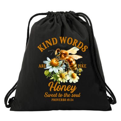 Bee Kind Kindness Motivational Kind Words Are Like Honey Gift Drawstring Bag