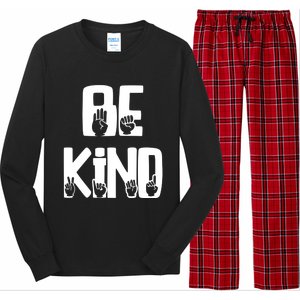 Be Kind Kindness Antibulluing Sign Language Asl Teacher Gift Long Sleeve Pajama Set